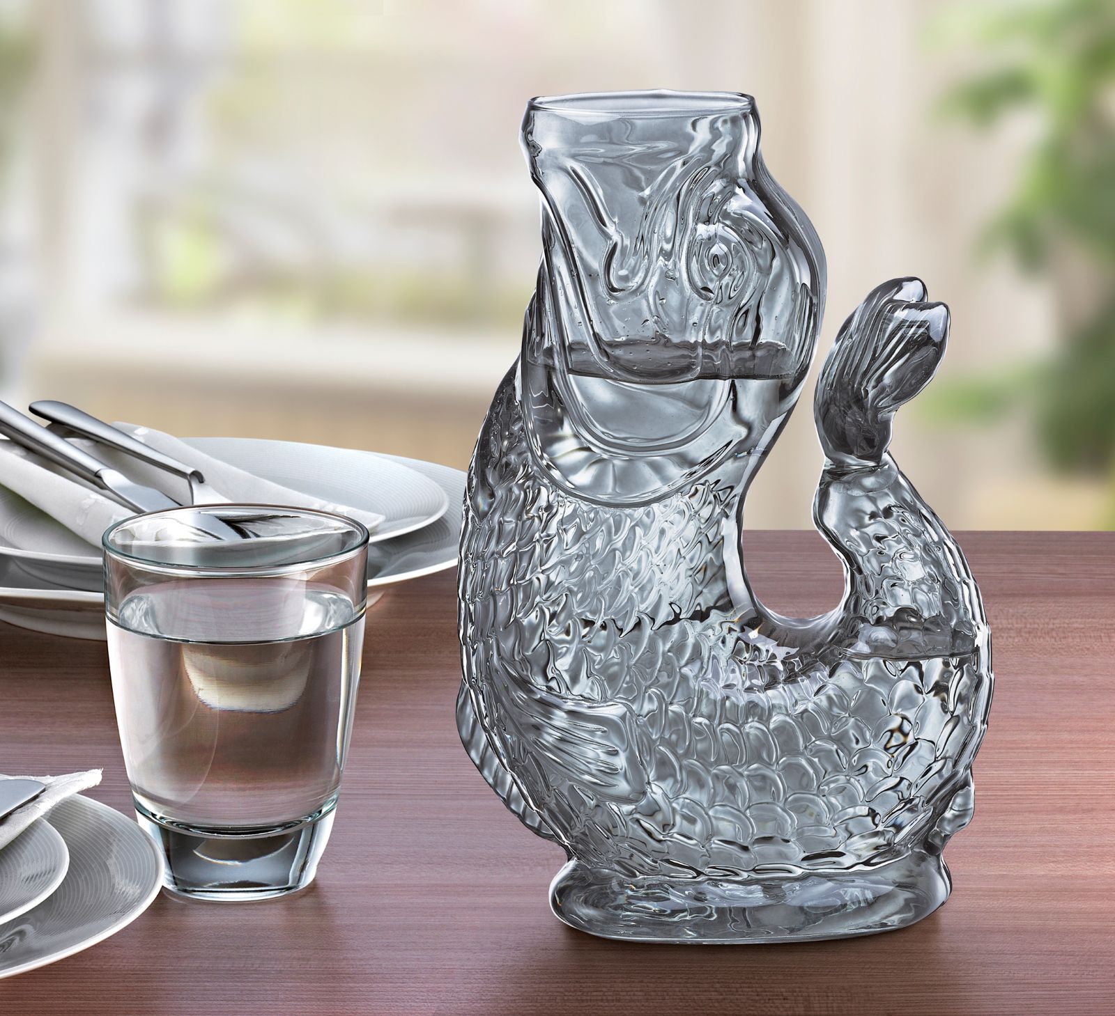 291292 Skleněná retro karafa šedá 1 l od CILIO